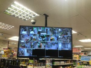 Установка системы видеонаблюдения в супермаркете